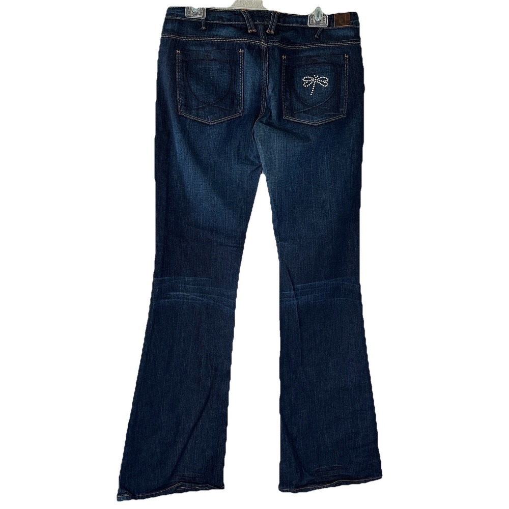 VTG U by Yanuk Flared Bootcut Blue Jeans Embellished Firefly 29 Dark Wash 90s